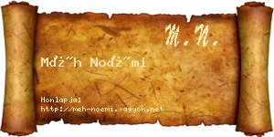 Méh Noémi névjegykártya